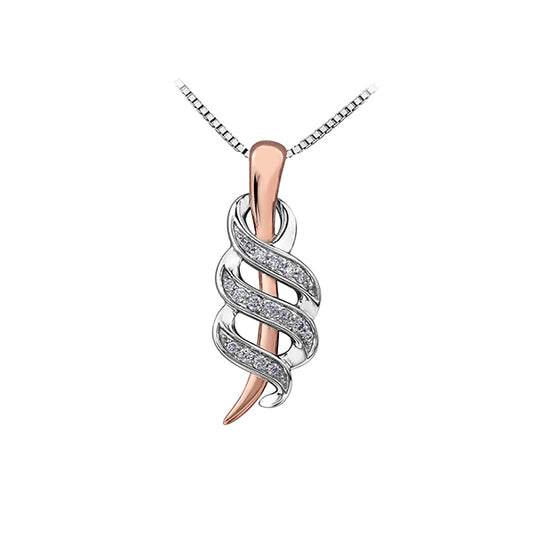 Diamond Pendant in 10K (0.1 and 0.036 CT. T.W.) - Silver and Rose