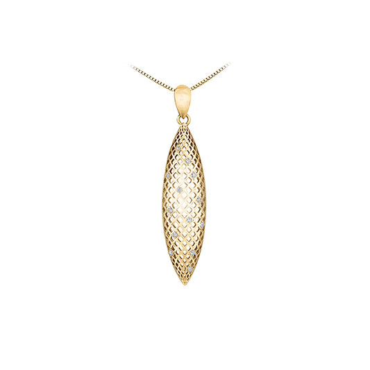 Oval Diamond Pendant in 10K Gold (0.1 CT. T.W.) - Gold