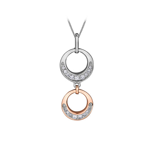 Diamond Pendant in 10K (0.01 - 0.078 CT. T.W.) - Silver and Rose