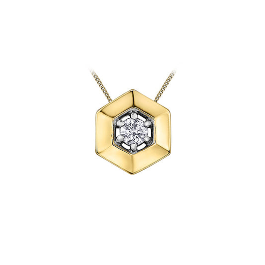 Diamond Pendant in 10K Gold and White Gold (0.1 CT. T.W.) - Silver and Gold