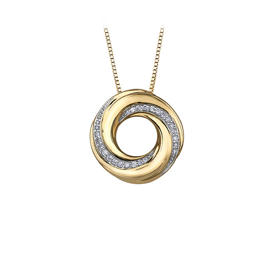 Diamond Pendant in 10K (0.09 and 0.02 CT. T.W.) - Gold