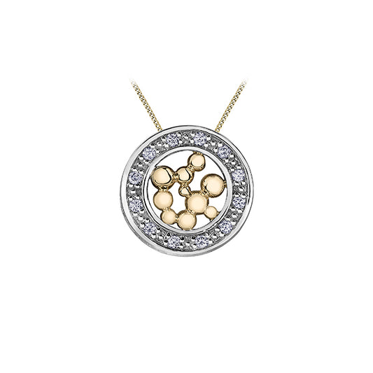 Diamond Pendant in 10K (0.12 CT. T.W.) - Silver and Gold