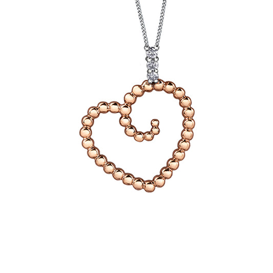 Diamond Pendant in 10K (0.03 and 0.012 CT. T.W.) - Rose
