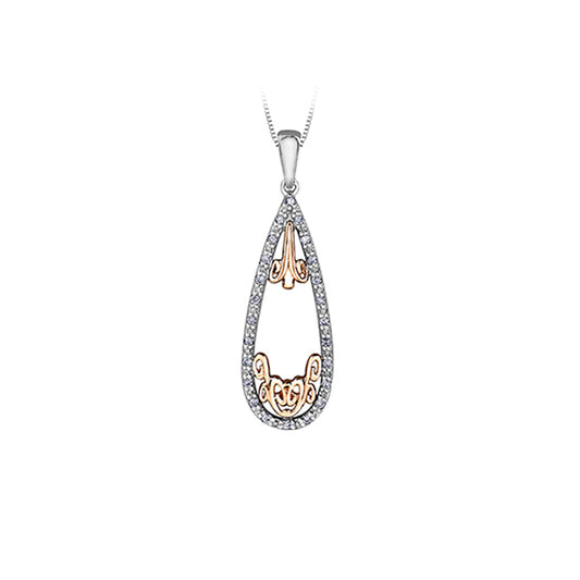 Diamond Pendant in 10K (0.12 CT. T.W.) - Silver and Rose