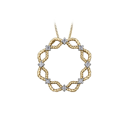 Diamond Pendant in 10K (0.16 CT. T.W.) - Silver and Gold