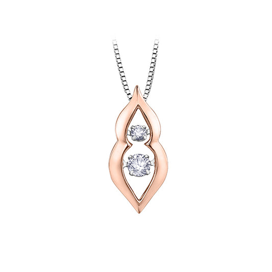 Diamond Pendant in 10K (0.15 and 0.05 CT. T.W.) - Rose