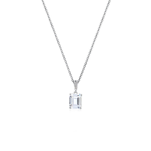Diamondlite Cubic Zirconia Emerald Drop Pendant - Silver