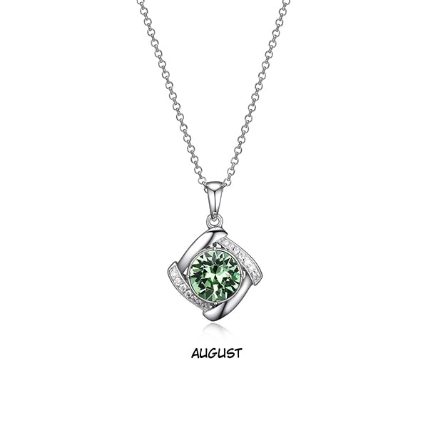 ELLE AUG "Birthstone" (Peridot) and Signity Cubic Zirconia Pendant