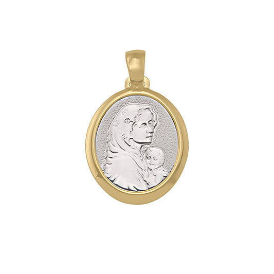 18K-Two-Tone-Oval-Madonna-Pendant---2.9-gm