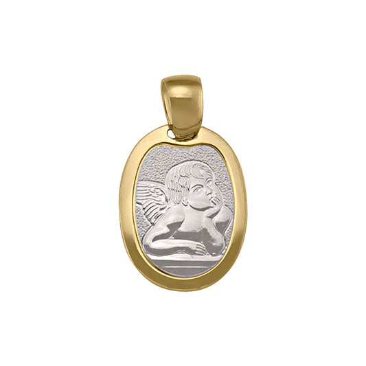 18K-Two-Tone-Thinking-Angel-Pendant---2.1-gm