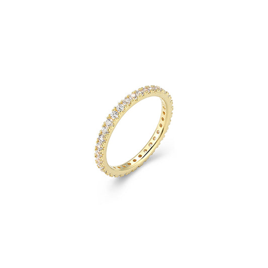 Goddess Diamondlite Cubic Zirconia Stackable Band Ring - Gold - Size 8