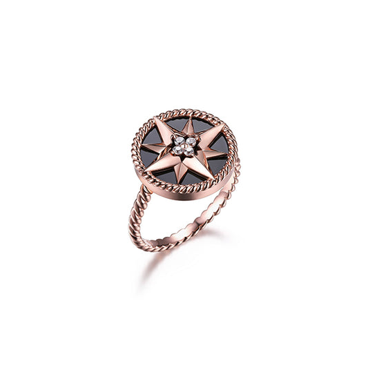 Charles Garnier Sterling Silver "STELLA" Star Ring - Rose Gold - Size 7