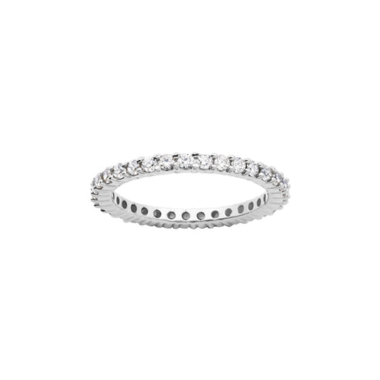 Cubic Zirconia Thin Eternity Band in sterling silver - Silver - Size 8