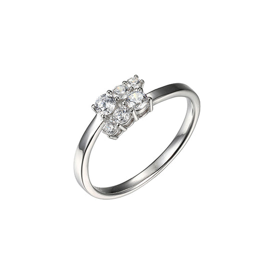Diamondlite Cubic Zirconia Sleek Cluster Ring - Size 7 - Silver