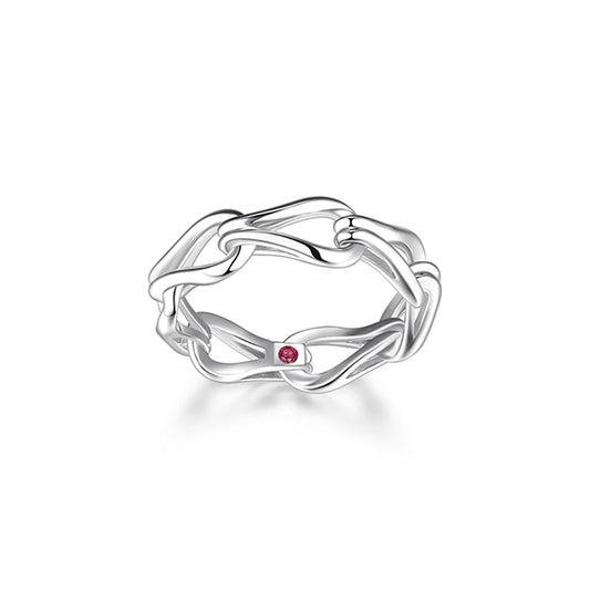 ELLE "Coalesce" Sterling Silver Link Ring - Silver - Size 8