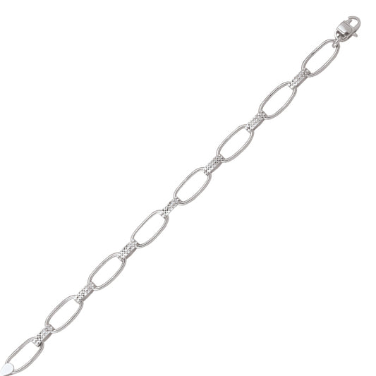 Elegant Real Gold Silver Link Bracelet