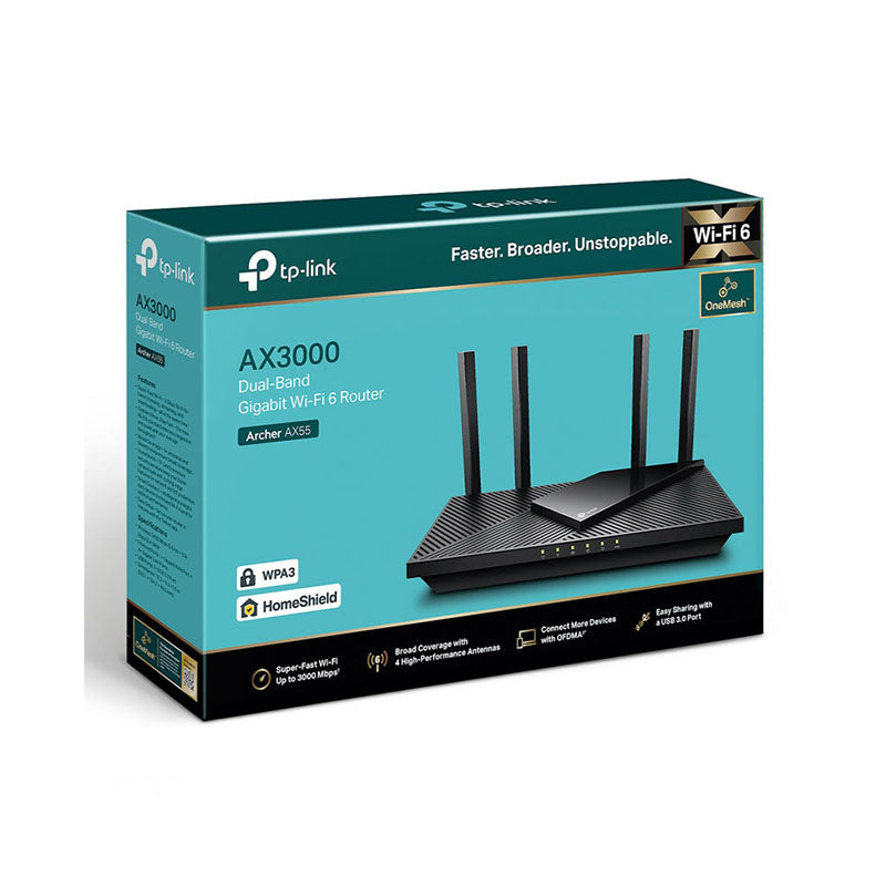 TP-Link Archer AX55 AX3000 Dual Band Gigabit Wi-Fi 6 Router