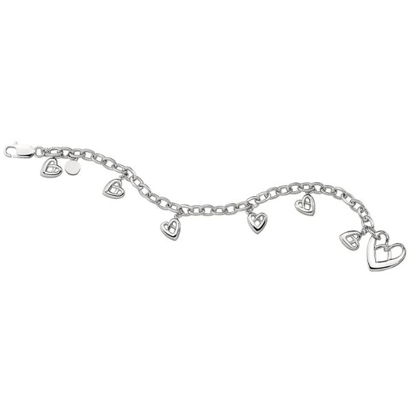 BR1L971A-W-8 Enrapture Heart Charm Bracelet Size 8