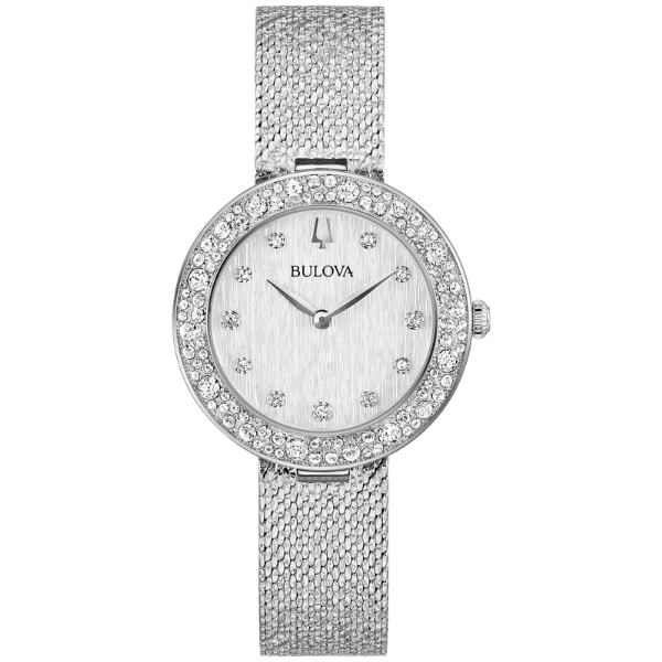 Bulova 96L329 Crystal Ladies Watch - Silver