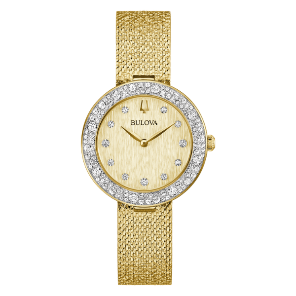 Bulova 98L321 Crystal Ladies Watch - Gold