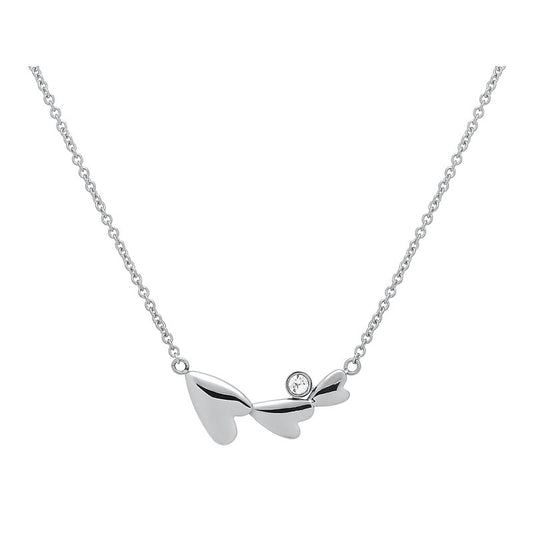 CJ Steelx Floating Hearts Bar Necklace